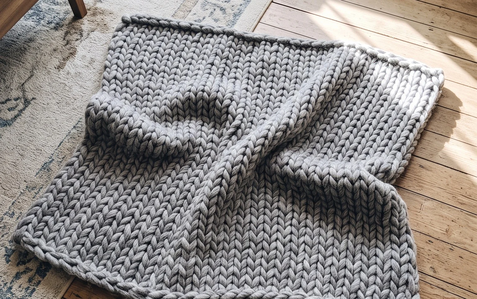 Giant Knit Blanket: Easy Free Pattern and Tutorial