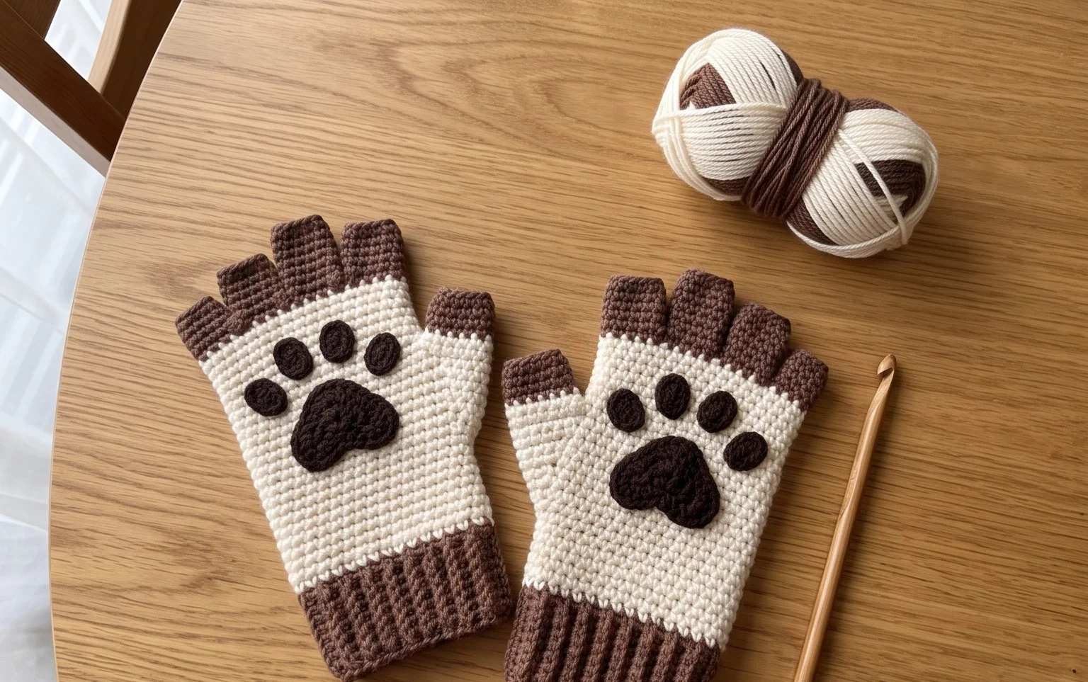 Easy Crochet Cat Paw Fingerless Gloves Free Pattern
