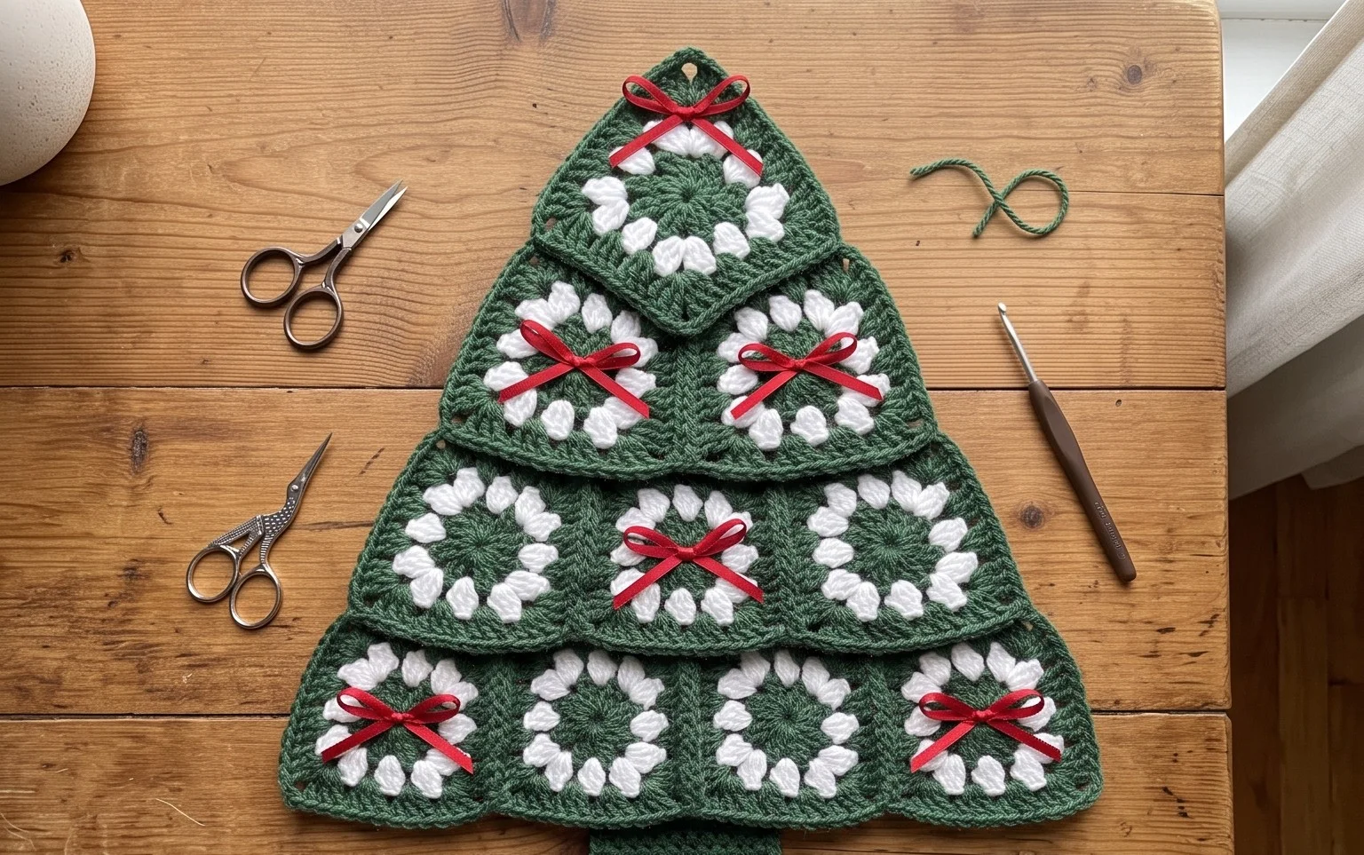 DIY Crochet Christmas Tree: Free Granny Square Pattern